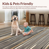 Ultra Soft Area Rug, Non Slip, Stain Resistant, Washable Area Rugs for Living Room, Bedroom, Nature-Inspired Earthy Zebra Motif(Brown)