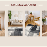 Ultra Soft Area Rug, Non Slip, Stain Resistant, Washable Area Rugs for Living Room, Bedroom, Sophisticated Modern Linear Composition(Gray)