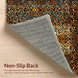 Ultra Soft Area Rug, Non Slip, Stain Resistant, Washable Area Rugs for Living Room, Bedroom, Earthy Toned Wild Spirit(Orange)