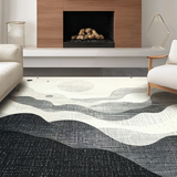 Ultra Soft Area Rug, Non Slip, Stain Resistant, Washable Area Rugs for Living Room, Bedroom, Linear Wave Rug with Striking Stripe Mosaic and Grey Highlights(Gray)