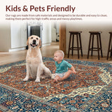 Ultra Soft Area Rug, Non Slip, Stain Resistant, Washable Area Rugs for Living Room, Bedroom, Saturated Colorful Botanical Design(Brown)
