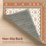 Ultra Soft Area Rug, Non Slip, Stain Resistant, Washable Area Rugs for Living Room, Bedroom, Oval Fluffy Area(Orange)