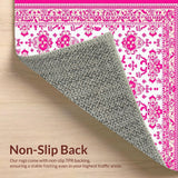 Ultra Soft Area Rug, Non Slip, Stain Resistant, Washable Area Rugs for Living Room, Bedroom, Chic Pastel Bowknot Pattern(White)