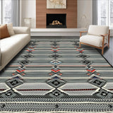 Ultra Soft Area Rug, Non Slip, Stain Resistant, Washable Area Rugs for Living Room, Bedroom, Rustic Tasseled Diamond Arrangement(Black)