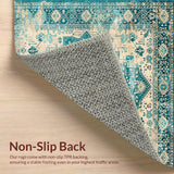 Distressed Aqua Geometric Elegance(Blue)