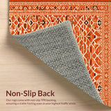 Ultra Soft Area Rug, Non Slip, Stain Resistant, Washable Area Rugs for Living Room, Bedroom, Vibrant Geometric Orange Elegance(Orange)