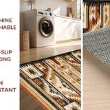 Ultra Soft Area Rug, Non Slip, Stain Resistant, Washable Area Rugs for Living Room, Bedroom, Luxurious Warm Geometric Aesthetics(Brown)