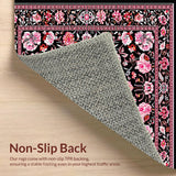 Ultra Soft Area Rug, Non Slip, Stain Resistant, Washable Area Rugs for Living Room, Bedroom, Luxurious Soft Petal Pattern(Red)