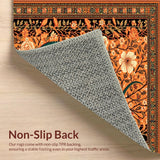 Ultra Soft Area Rug, Non Slip, Stain Resistant, Washable Area Rugs for Living Room, Bedroom, Cozy Floral Inspired Runner(Orange)