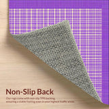 Ultra Soft Area Rug, Non Slip, Stain Resistant, Washable Area Rugs for Living Room, Bedroom, Elegant Symmetrical Purple Pattern(Purple)
