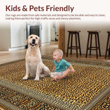 Ultra Soft Area Rug, Non Slip, Stain Resistant, Washable Area Rugs for Living Room, Bedroom, Trendy Urban Safari Inspired Look(Orange)
