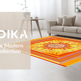 Ultra Soft Area Rug, Non Slip, Stain Resistant, Washable Area Rugs for Living Room, Bedroom, Whimsical Abstract Floral Echo(Yellow)