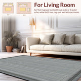 Ultra Soft Area Rug, Non Slip, Stain Resistant, Washable Area Rugs for Living Room, Bedroom, Rustic French Country Trellis Aesthetic(Gray)