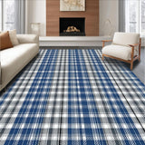 Ultra Soft Area Rug, Non Slip, Stain Resistant, Washable Area Rugs for Living Room, Bedroom, Cozy Farmhouse Inspired Tartan Aesthetic(Blue)