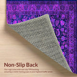 Ultra Soft Area Rug, Non Slip, Stain Resistant, Washable Area Rugs for Living Room, Bedroom, Vibrant Floral Boho Tapestry(Purple)