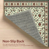 Ultra Soft Area Rug, Non Slip, Stain Resistant, Washable Area Rugs for Living Room, Bedroom, Elegant Rustic Floral Aesthetic(Beige)