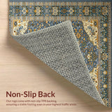 Ultra Soft Area Rug, Non Slip, Stain Resistant, Washable Area Rugs for Living Room, Bedroom, Elegant Floral Patterned Aesthetic(Gray)