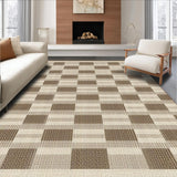Ultra Soft Area Rug, Non Slip, Stain Resistant, Washable Area Rugs for Living Room, Bedroom, Rustic Neutral Patterned Textile Artwork(Beige)