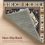 Ultra Soft Area Rug, Non Slip, Stain Resistant, Washable Area Rugs for Living Room, Bedroom, Rustic Geometric Medallion Aesthetic(Beige)