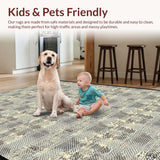 Ultra Soft Area Rug, Non Slip, Stain Resistant, Washable Area Rugs for Living Room, Bedroom, Vibrant Boho Inspired Wildlife Design(Gray)