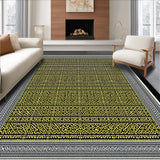 Ultra Soft Area Rug, Non Slip, Stain Resistant, Washable Area Rugs for Living Room, Bedroom, Luxe Graphic Symmetrical Elements(Yellow)
