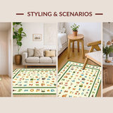 Ultra Soft Area Rug, Non Slip, Stain Resistant, Washable Area Rugs for Living Room, Bedroom, Gentle Beige Circle Educational Play(Brown)