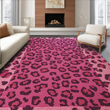 Ultra Soft Area Rug, Non Slip, Stain Resistant, Washable Area Rugs for Living Room, Bedroom, Pink Leopard Print Girls Bedroom Fluffy Rug(Pink)