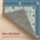 Ultra Soft Area Rug, Non Slip, Stain Resistant, Washable Area Rugs for Living Room, Bedroom, Blue and Beige Abstract for Living(Beige)