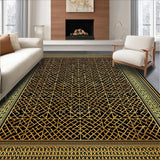 Ultra Soft Area Rug, Non Slip, Stain Resistant, Washable Area Rugs for Living Room, Bedroom, Lustrous Gold Textured Fantasy(Gold)