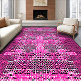 Ultra Soft Area Rug, Non Slip, Stain Resistant, Washable Area Rugs for Living Room, Bedroom, Vibrant Animal Print with Bold Stripes(Pink)
