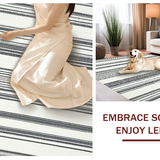 Ultra Soft Area Rug, Non Slip, Stain Resistant, Washable Area Rugs for Living Room, Bedroom, Black & White Hand-Woven Doormat Rug(Black)