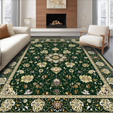 Ultra Soft Area Rug, Non Slip, Stain Resistant, Washable Area Rugs for Living Room, Bedroom, Elegant Floral Mihrab Artwork(Green)