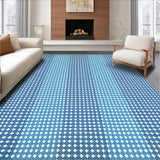 Ultra Soft Area Rug, Non Slip, Stain Resistant, Washable Area Rugs for Living Room, Bedroom, Trendy Tiled Earthy Elegance(Blue)