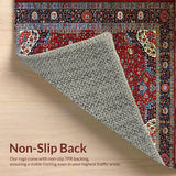 Ultra Soft Area Rug, Non Slip, Stain Resistant, Washable Area Rugs for Living Room, Bedroom, Rustic Red Geometric Charm(Red)