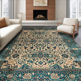 Ultra Soft Area Rug, Non Slip, Stain Resistant, Washable Area Rugs for Living Room, Bedroom, Artisanal Earthy Toned Motif(Beige)