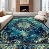 Ultra Soft Area Rug, Non Slip, Stain Resistant, Washable Area Rugs for Living Room, Bedroom, Underwater Coral Reef Sensory Mat(Blue)