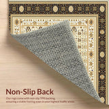 Ultra Soft Area Rug, Non Slip, Stain Resistant, Washable Area Rugs for Living Room, Bedroom, Vintage Farmhouse Woven Boho(Beige)