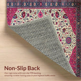 Ultra Soft Area Rug, Non Slip, Stain Resistant, Washable Area Rugs for Living Room, Bedroom, Vibrant Paisley Floral Fusion(White)