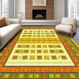 Ultra Soft Area Rug, Non Slip, Stain Resistant, Washable Area Rugs for Living Room, Bedroom, Vivid Sunburst Geometric Arrangement(Yellow)