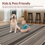 Ultra Soft Area Rug, Non Slip, Stain Resistant, Washable Area Rugs for Living Room, Bedroom, Artisan Country Kitchen Primitive Soft Cotton Rug(Beige)