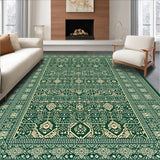 Luxurious Low Pile Medallion Motif(Green)