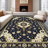 Ultra Soft Area Rug, Non Slip, Stain Resistant, Washable Area Rugs for Living Room, Bedroom, Geometric Medallion(Blue)