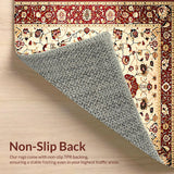 Ultra Soft Area Rug, Non Slip, Stain Resistant, Washable Area Rugs for Living Room, Bedroom, Rustic Earthy Toned Patterns(Red)