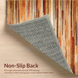 Ultra Soft Area Rug, Non Slip, Stain Resistant, Washable Area Rugs for Living Room, Bedroom, Cozy Earthy Geometric Pattern(Orange)