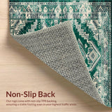 Ultra Soft Area Rug, Non Slip, Stain Resistant, Washable Area Rugs for Living Room, Bedroom, Stylish Light Toned Trellis Design(Green)