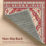 Ultra Soft Area Rug, Non Slip, Stain Resistant, Washable Area Rugs for Living Room, Bedroom, Geometric Red Beige(Red)