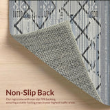 Ultra Soft Area Rug, Non Slip, Stain Resistant, Washable Area Rugs for Living Room, Bedroom, Sleek Monochrome Lattice Design(Gray)