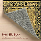Ultra Soft Area Rug, Non Slip, Stain Resistant, Washable Area Rugs for Living Room, Bedroom, Sophisticated Abstract Wildlife Theme(Gold)