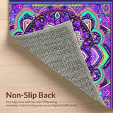 Ultra Soft Area Rug, Non Slip, Stain Resistant, Washable Area Rugs for Living Room, Bedroom, Lively Contemporary Tiled Aesthetic(Purple)