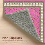 Ultra Soft Area Rug, Non Slip, Stain Resistant, Washable Area Rugs for Living Room, Bedroom, Minimalist Geometric Soft Tones(Pink)